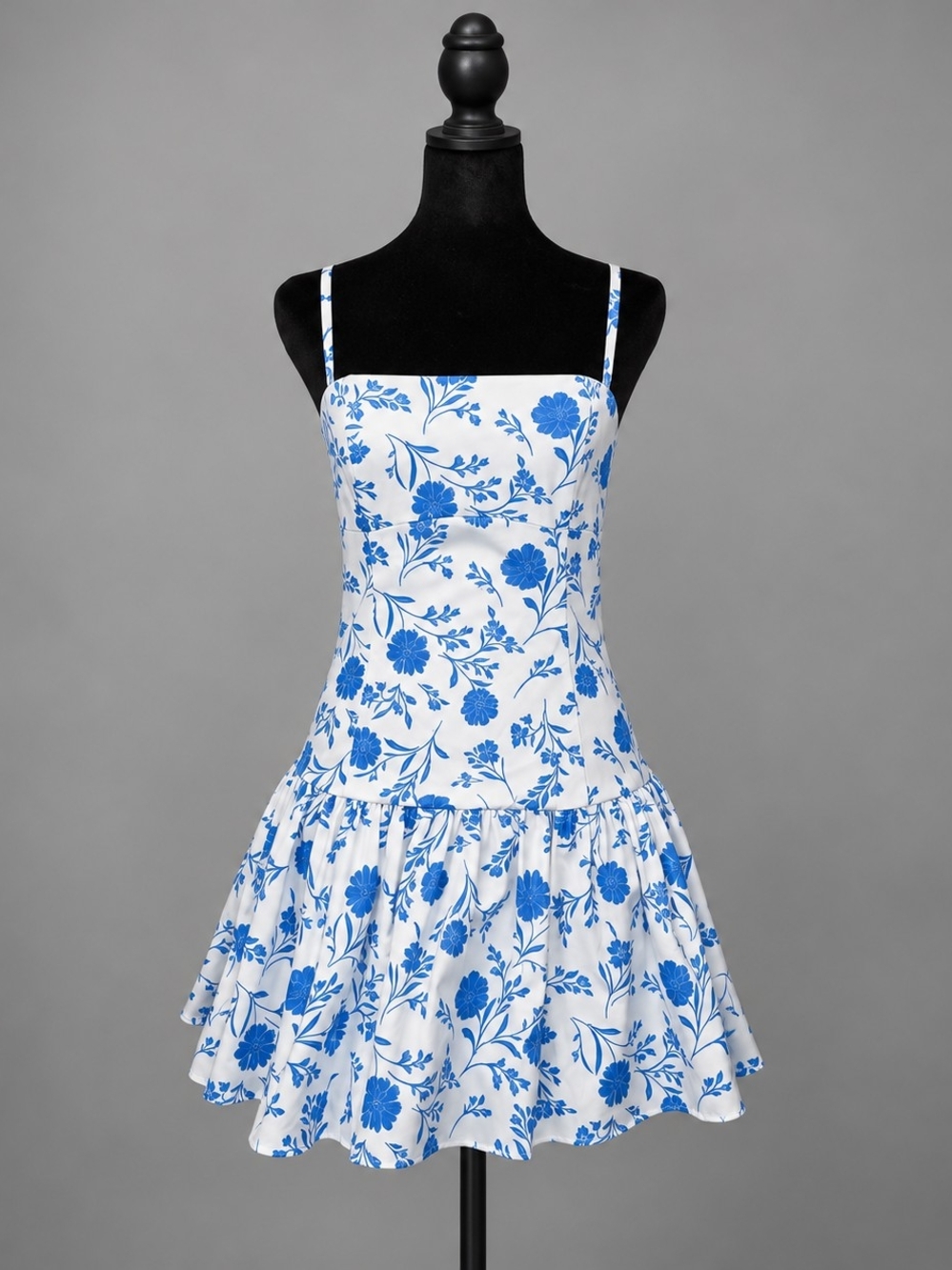 Altar'd State White and Blue Floral Mini Sundress